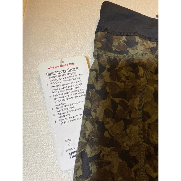 Lululemon NWT Run Inspire Crop II, Sz 6 - Picture 3 of 8